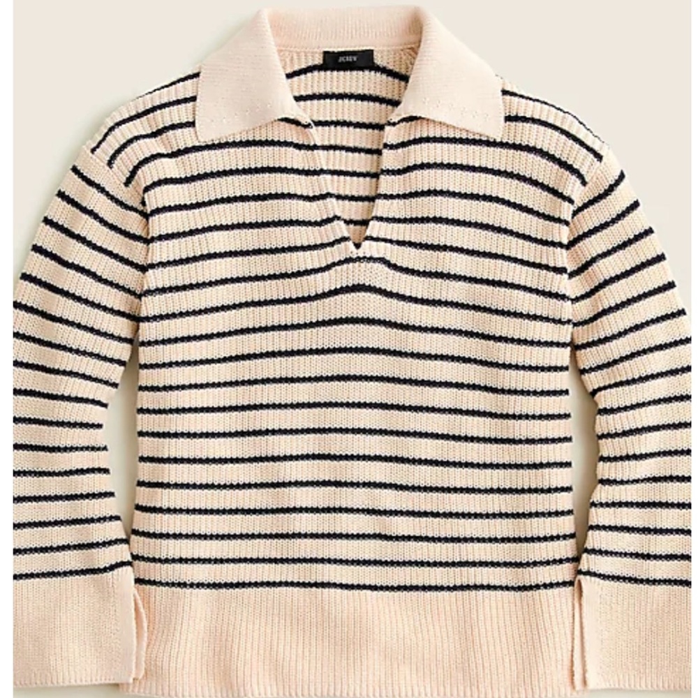 EUC J.Crew relaxed collared sweater in stripe.